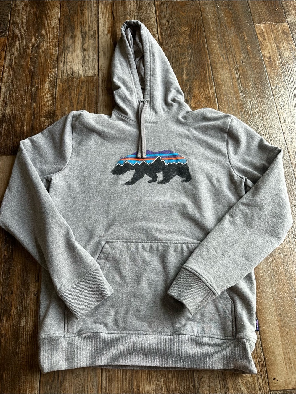 Patagonia Fitz Roy Bear Uprisal Hoody Mens Gray Pullover Hoodie Outdoor Sz M